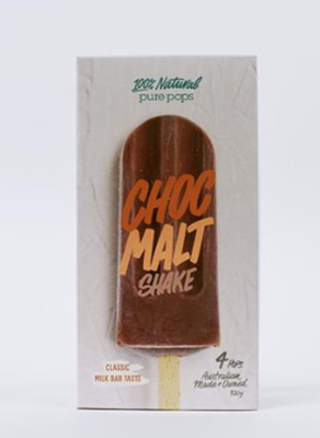 Picture of PURE POPS 4 PACK CHOC MALT SHAKE